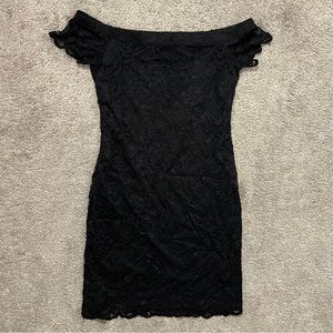 Ambiance strapless black lace dress